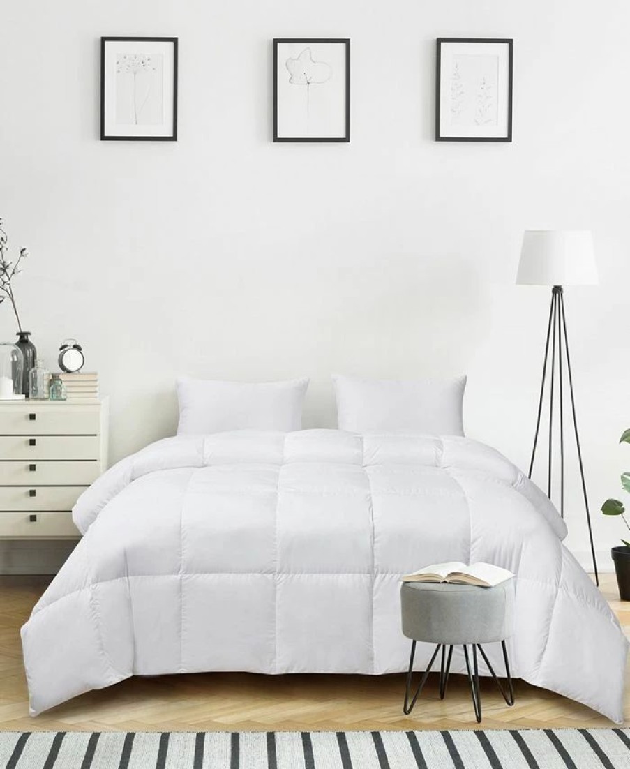 * Kathy Ireland Ultra-Soft Nano-Touch Light Warmth Down Fiber Comforter, Full/Queen White Comforters: Fashion