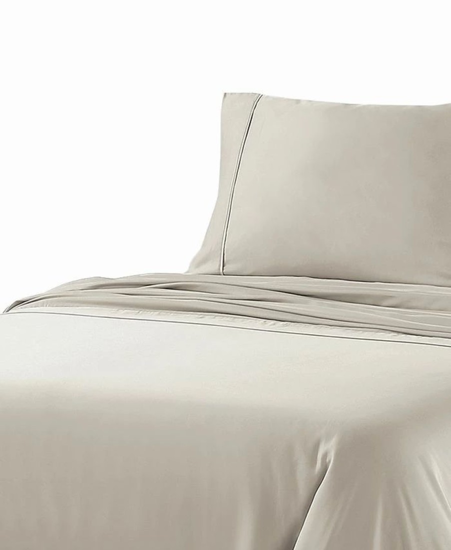 * Anne Klein Reverie Cotton Under 200-Thread Count 3 Piece Twin Solid Sheet Set Sand Sheets & Pillowcases