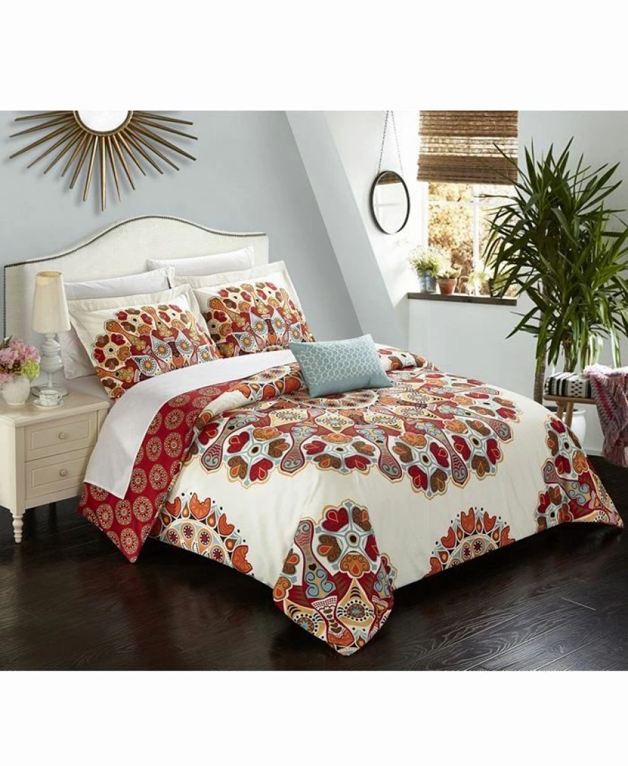 * Chic Home Maxim 4-Pc. Duvet Cover Sets Red Duvet Covers & Sets