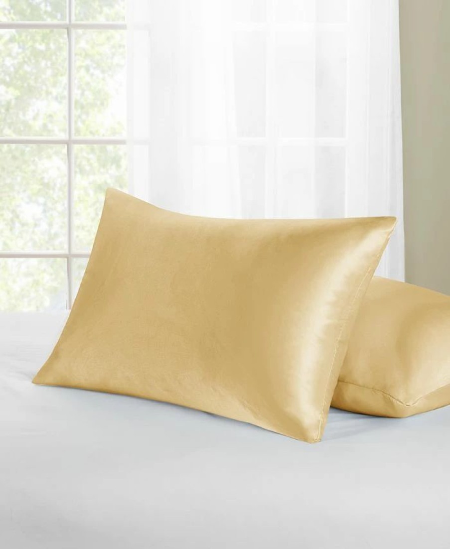 * Home Design Standard/Queen 2-Pc. Satin Pillow Protector Set, Created For Macy'S Gold Pillows