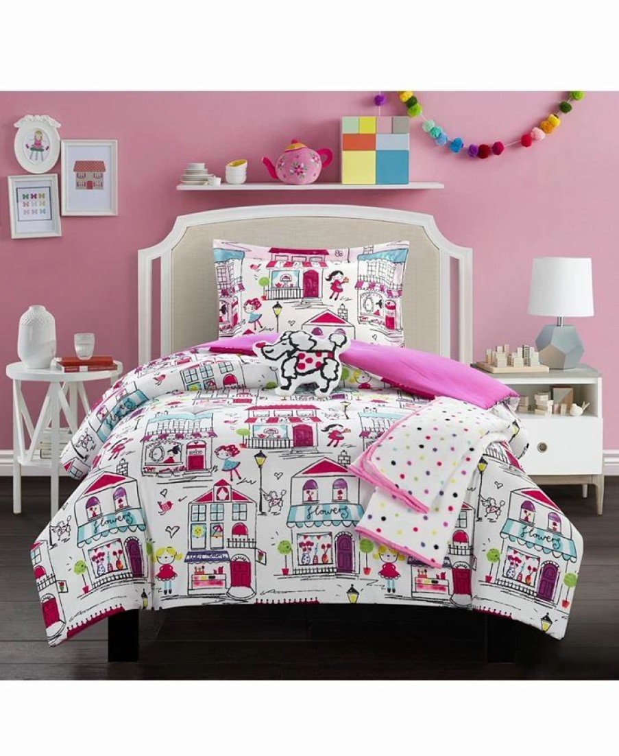 * Chic Home Kid'S City 5 Piece Full Comforter Set Pink Comforter Sets