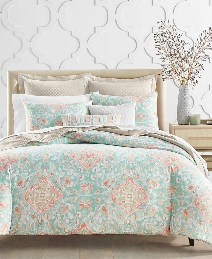 * Charter Club Terra Mesa 2-Pc. Comforter Set, Twin, Created For Macy'S Turquoise/Aqua Comforter Sets