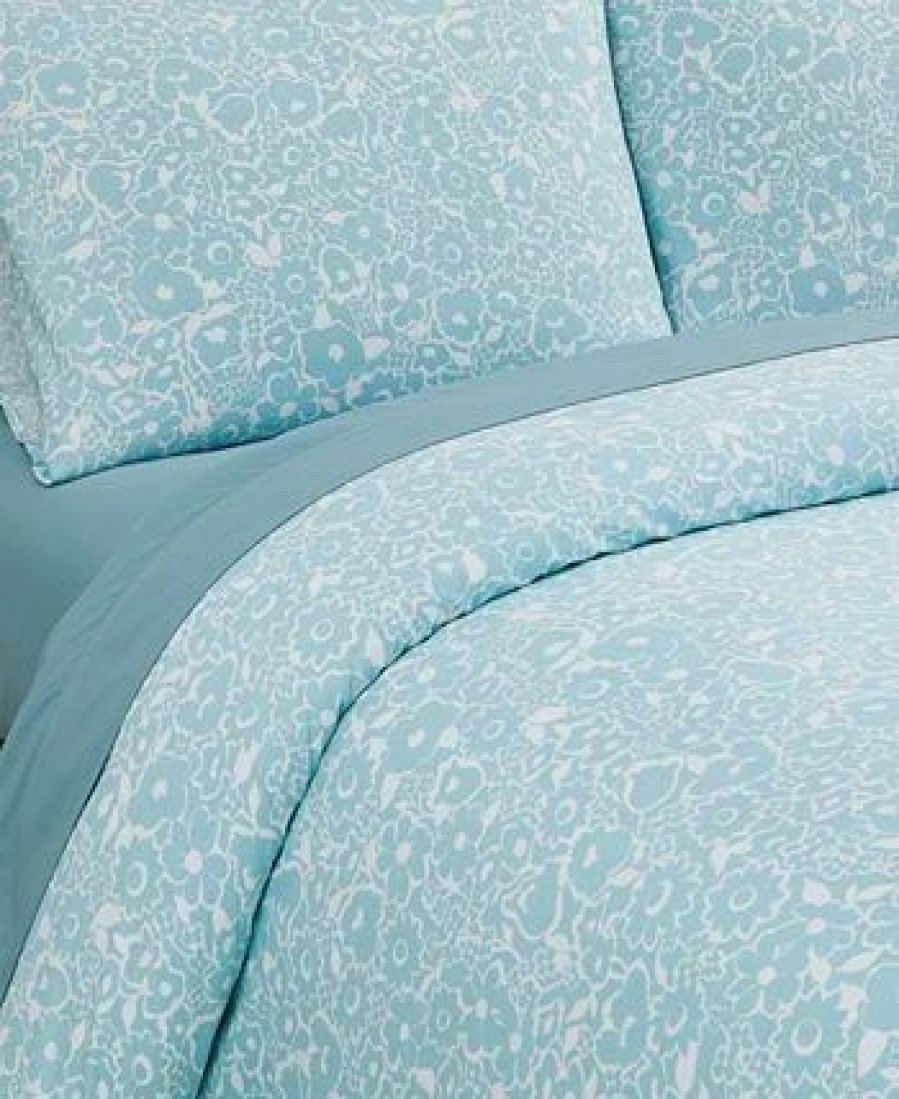 * Kate Spade New York New Bloom Queen Comforter Set, 3 Piece Blue Comforters: Fashion