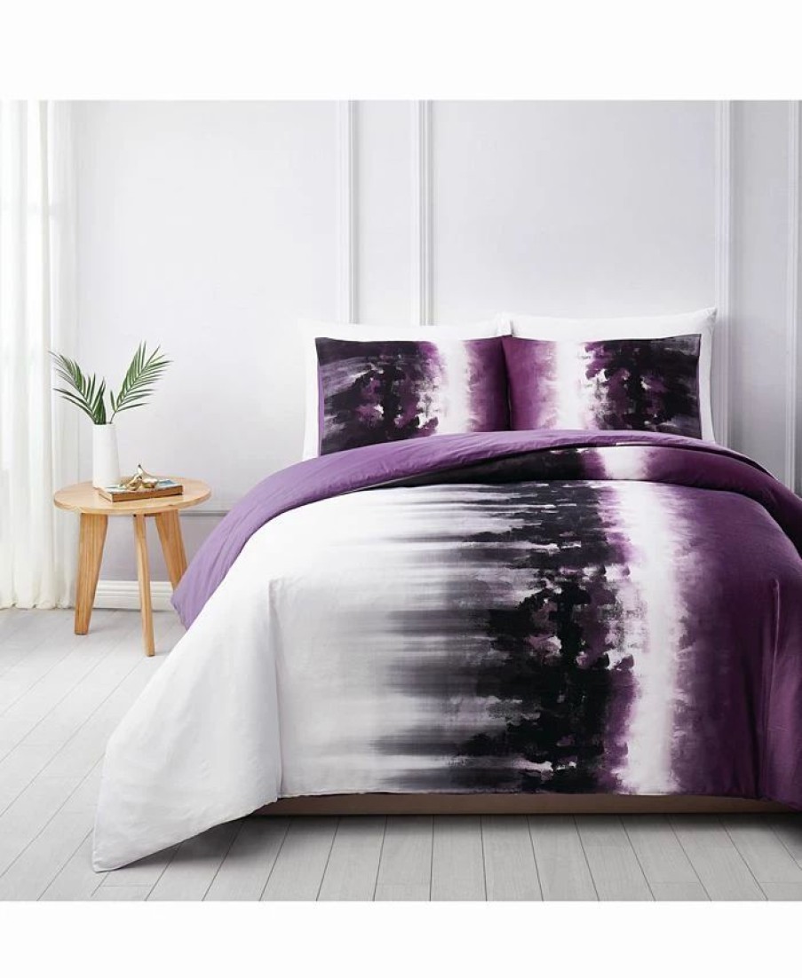 * Vince Camuto Home Mirrea Full/Queen Duvet Cover Set White/Purple Duvet Covers & Sets