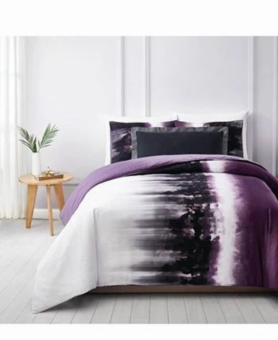 * Vince Camuto Home Mirrea Full/Queen Duvet Cover Set White/Purple Duvet Covers & Sets