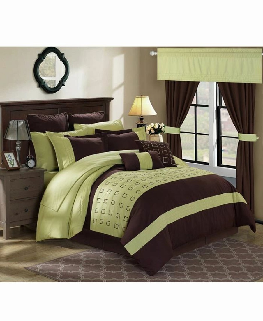 * Chic Home Lorde 24-Pc Queen Comforter Set Green Comforter Sets