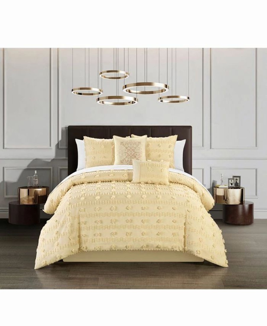 * Chic Home Ahtisa 5 Piece Queen Comforter Set Yellow Comforter Sets