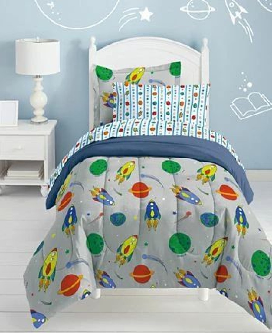 * Macy'S Dream Factory Space Rocket Twin Comforter Set Multi Comforter Sets