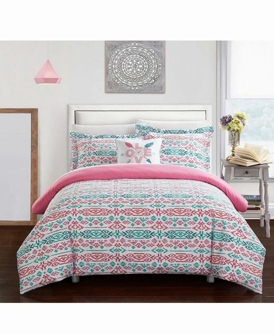 * Chic Home Malina 4 Pc Full Duvet Cover Set Aqua Duvet Covers & Sets