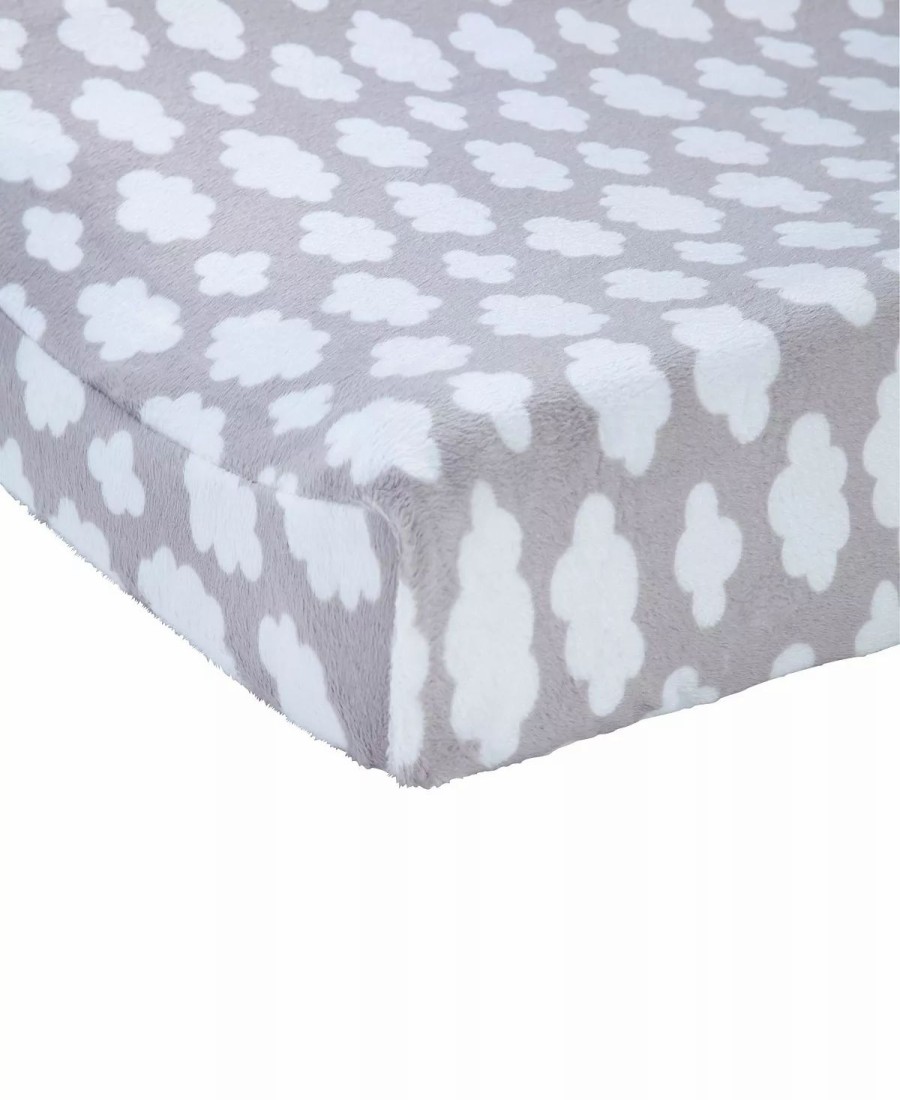 * Carter'S Loud Print Plush Velboa Changing Pad Cover Gray Designer Bedding