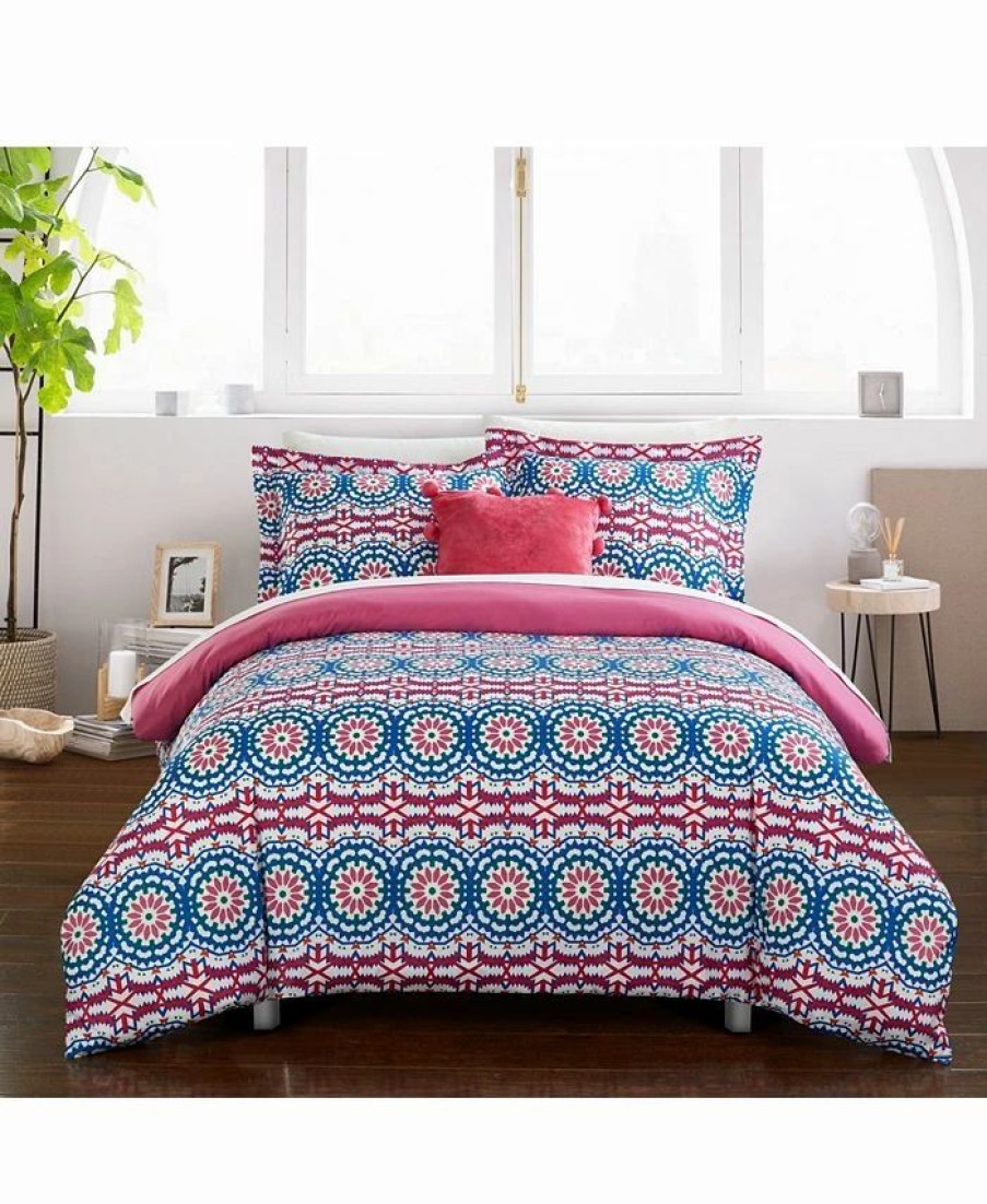 * Chic Home Gavin 8 Pc Full Duvet Set Fuschia Duvet Covers & Sets