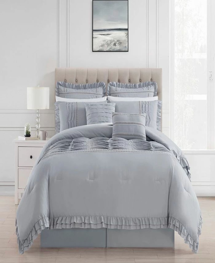 * Chic Home Yvette 12 Piece Queen Comforter Set Gray Comforter Sets