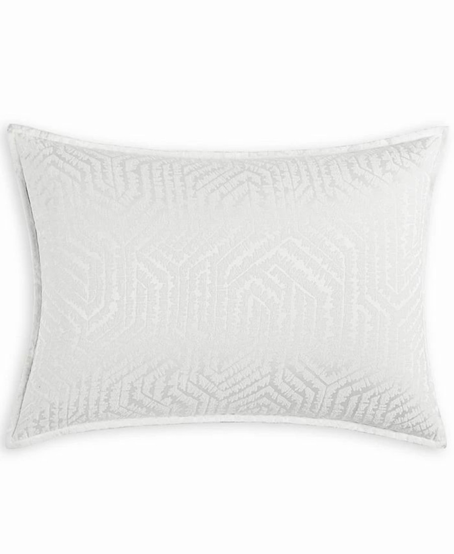 * Hotel Collection Etched Geo Sham, Standard, Created For Macy'S White Designer Bedding