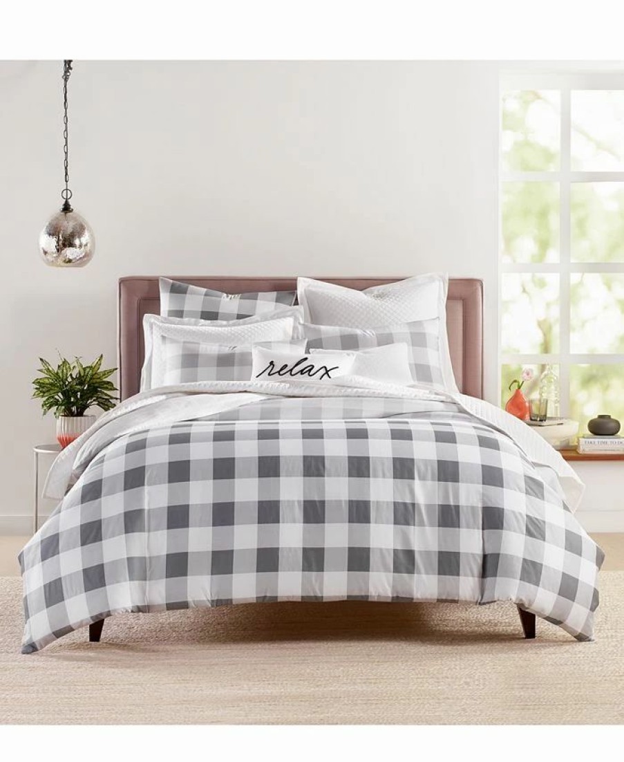 * Charter Club Gingham Colorblock 3-Pc. Comforter Set, Full/Queen, Created For Macy'S Comforter Sets