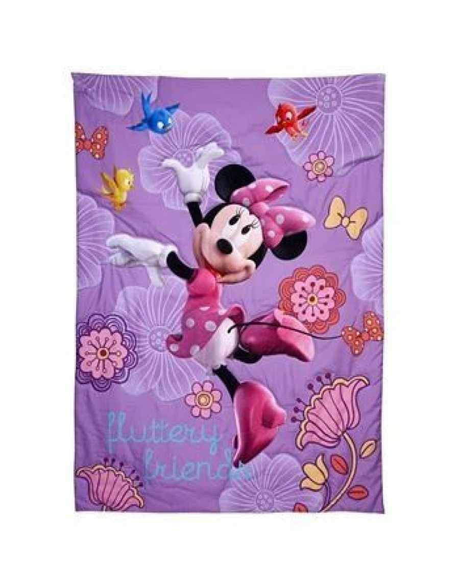 * Disney Minnie Mouse Fluttery Friends 4 Piece Toddler Bed Set Purple Comforter Sets