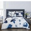 * Chic Home Brookfield Garden 9 Piece Queen Comforter Set Blue Comforters: Fashion