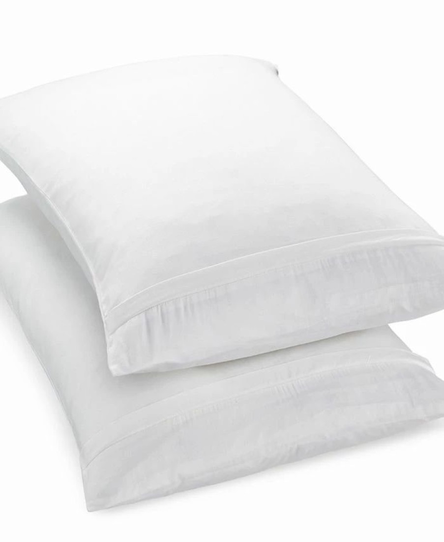 * Home Design Cotton Sateen 250-Thread Count Standard/Queen Pillow Protector, Set Of 2, Created For Macy'S White Pillows