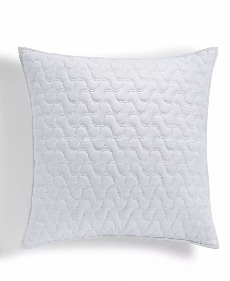 * Hotel Collection Lagoon Quilted Sham, European, Created For Macy'S Sea Blue Designer Bedding