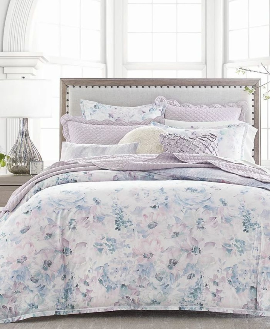 * Hotel Collection Primavera Floral Duvet Cover, Full/Queen, Created For Macy'S Lilac Duvet Covers & Sets