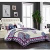 * Chic Home Michal 5-Pc Queen Comforter Set Purple Comforter Sets