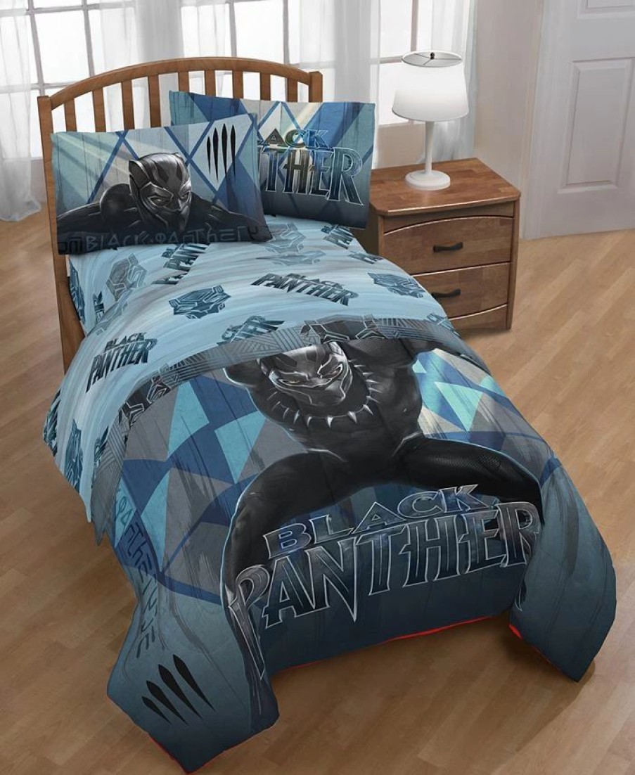 * Disney Marvel Black Panther Tribe 4-Pc. Twin Bed In A Bag Blue Comforter Sets