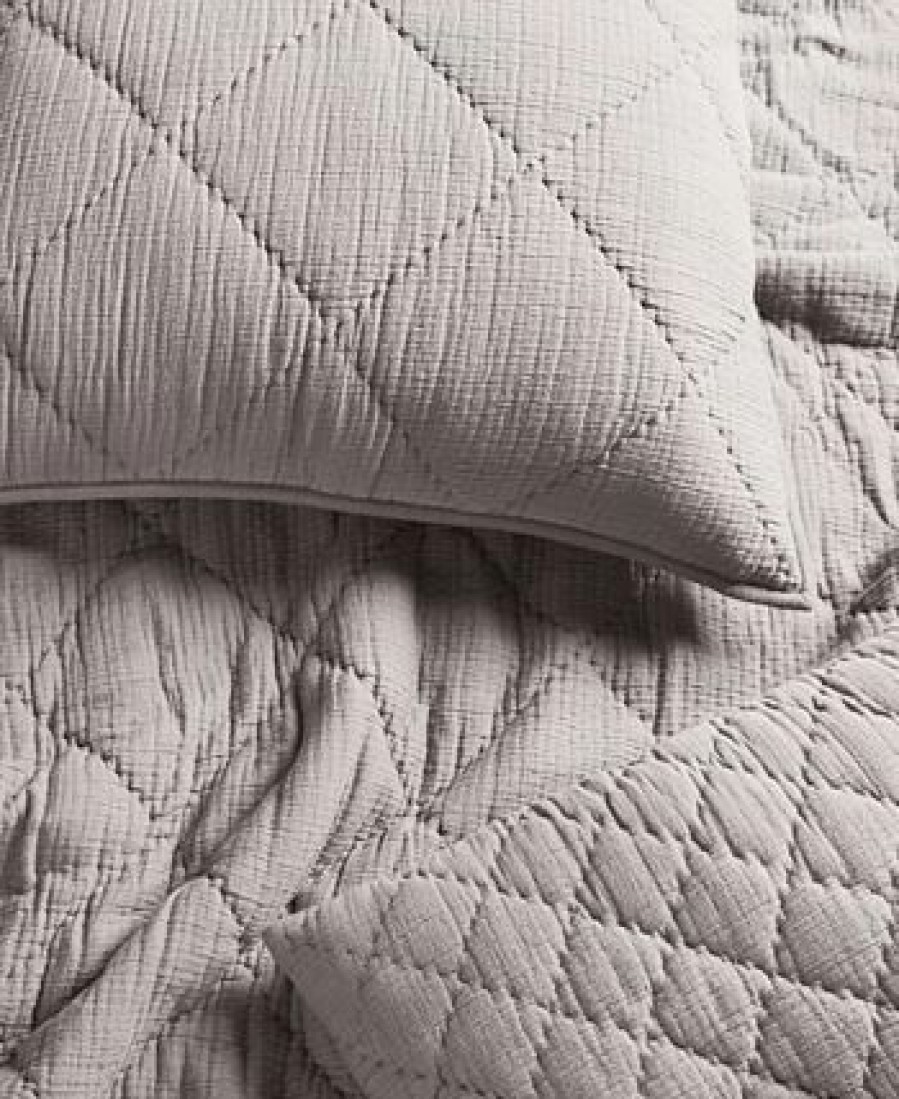 * Hotel Collection Dobby Diamond Quilted Sham, Standard, Created For Macy'S Grey Designer Bedding