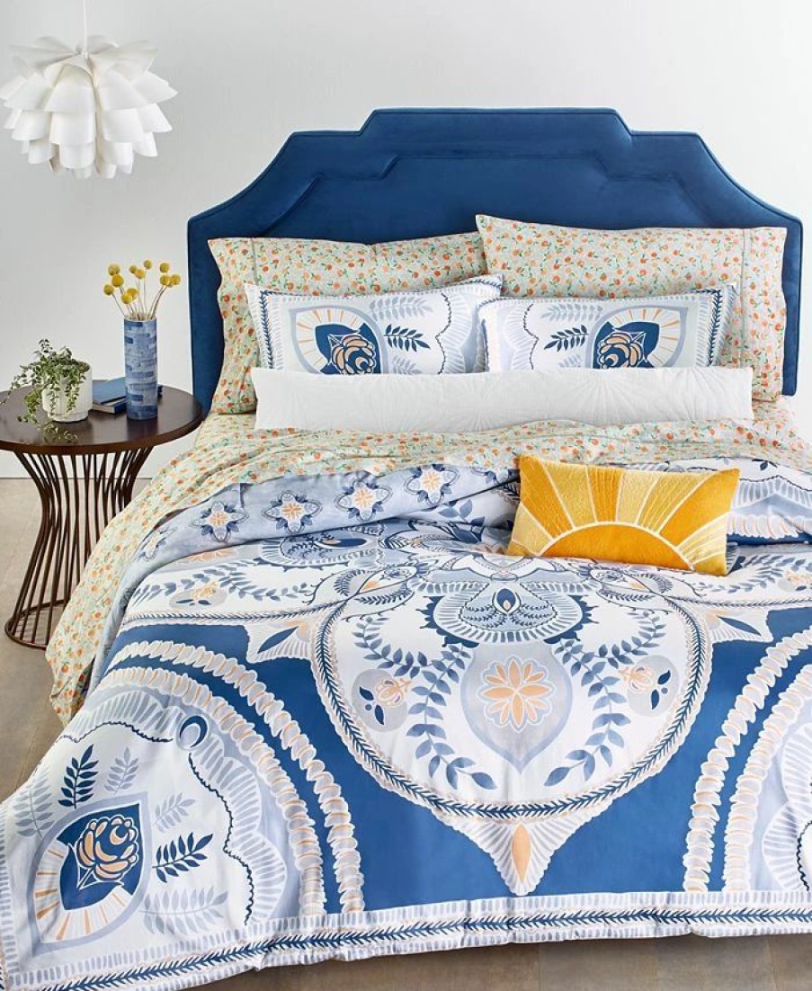 * Whim By Martha Stewart Closeout! Amalfi Mandala Reversible 3-Pc. Full/Queen Comforter Set, Created For Macy'S Blue Comforter Sets