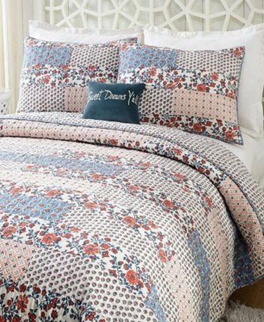 * Jessica Simpson Tallulah Floral King Sham Blue Designer Bedding