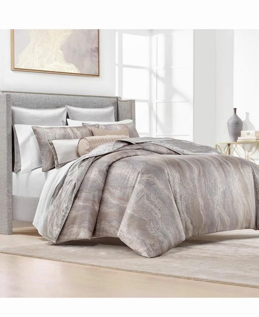 * Hotel Collection Terra Duvet Cover, Full/Queen, Created For Macy'S Grey Duvet Covers & Sets