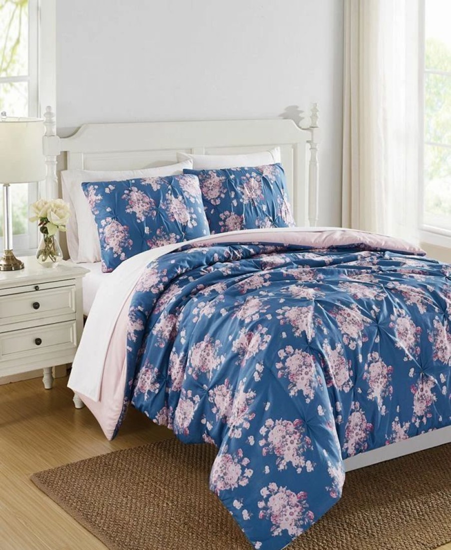 * The Farmhouse By Rachel Ashwell Signature Savannah Dusk 2 Piece Comforter Set, Twin/Long Blue, Pink Comforter Sets