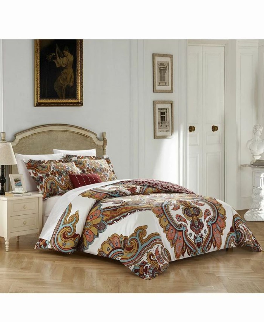 * Chic Home Belmont 4 Pc Queen Duvet Cover Set Beige Duvet Covers & Sets