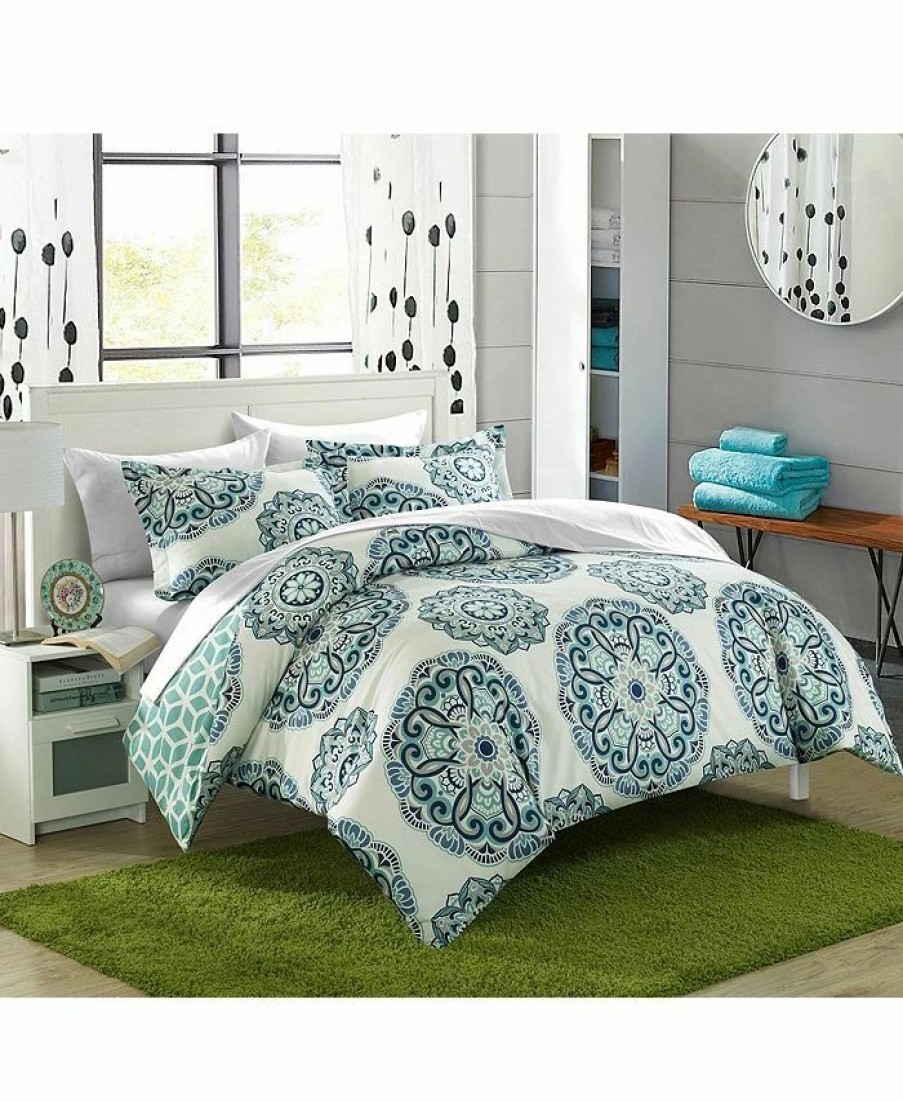 * Chic Home Ibiza 7 Piece Full/Queen Bed In A Bag Duvet Set Duvet Covers & Sets