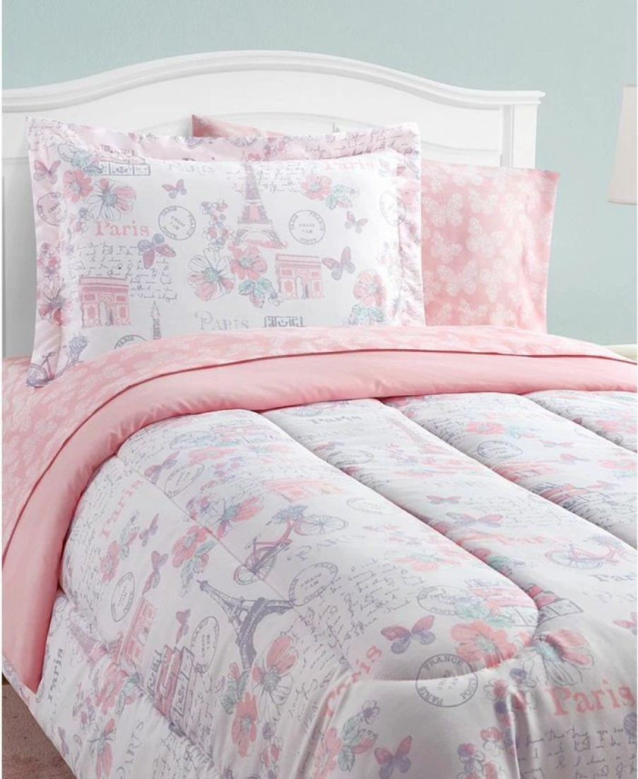 * Design Studio Parisian Petals 11-Piece Full Comforter Set Pink Comforter Sets