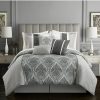 * Chic Home Phantogram 7 Piece Queen Comforter Set Gray Comforter Sets