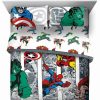 * Avengers Comic Cool Queen Bed Set, 5 Pieces Multicolor Comforter Sets