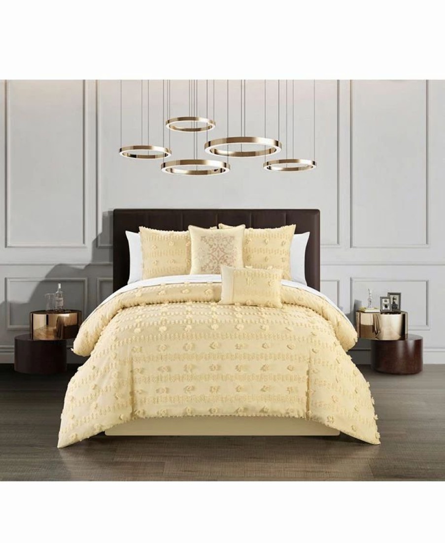 * Chic Home Ahtisa 9 Piece Queen Comforter Set Yellow Comforter Sets