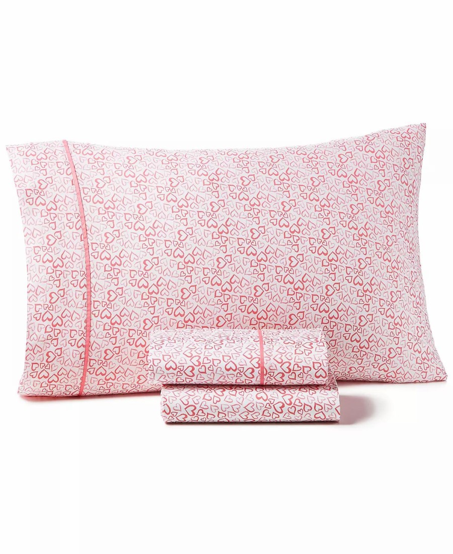 * Charter Club Kids 4-Pc. Full Sheet Set, Created For Macy'S Hearts Sheets & Pillowcases