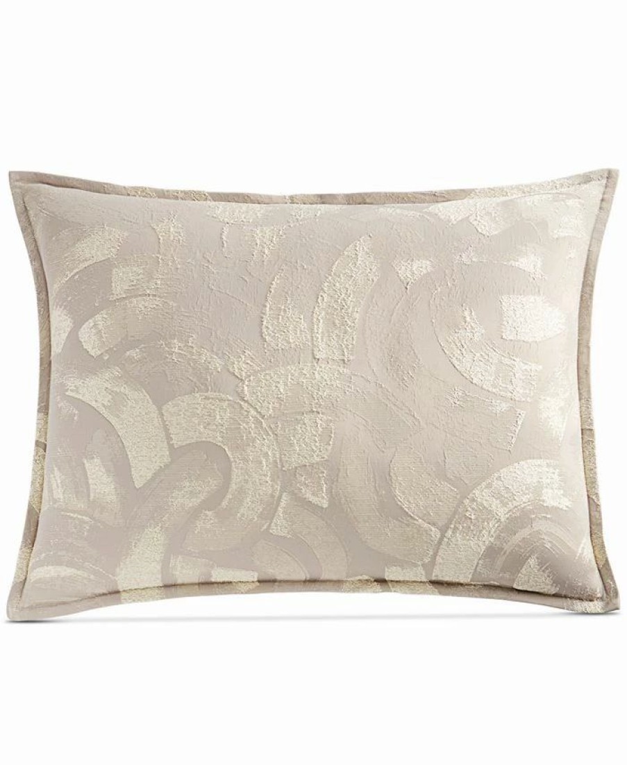 * Hotel Collection Brushwork Sham, Standard, Created For Macy'S Light Pewter Designer Bedding