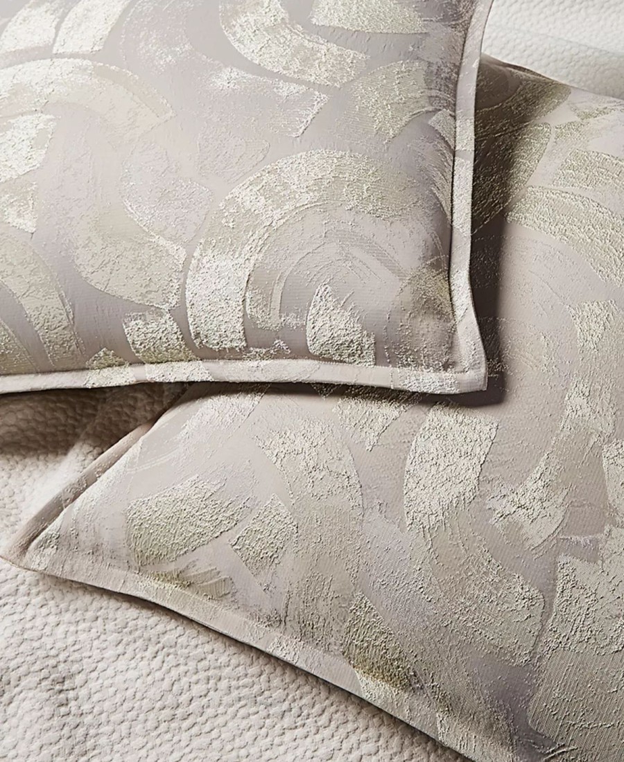 * Hotel Collection Brushwork Sham, Standard, Created For Macy'S Light Pewter Designer Bedding