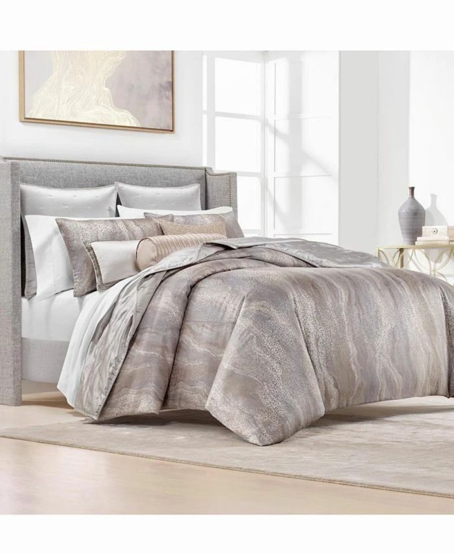 * Hotel Collection Terra Comforter, Full/Queen, Created For Macy'S Grey Comforters: Fashion