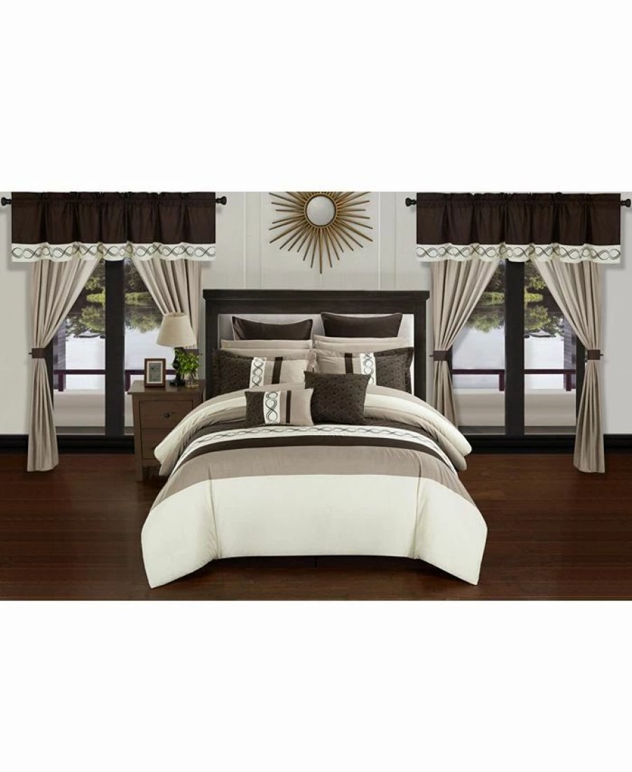 * Chic Home Idit 24-Pc King Comforter Set Beige Comforter Sets