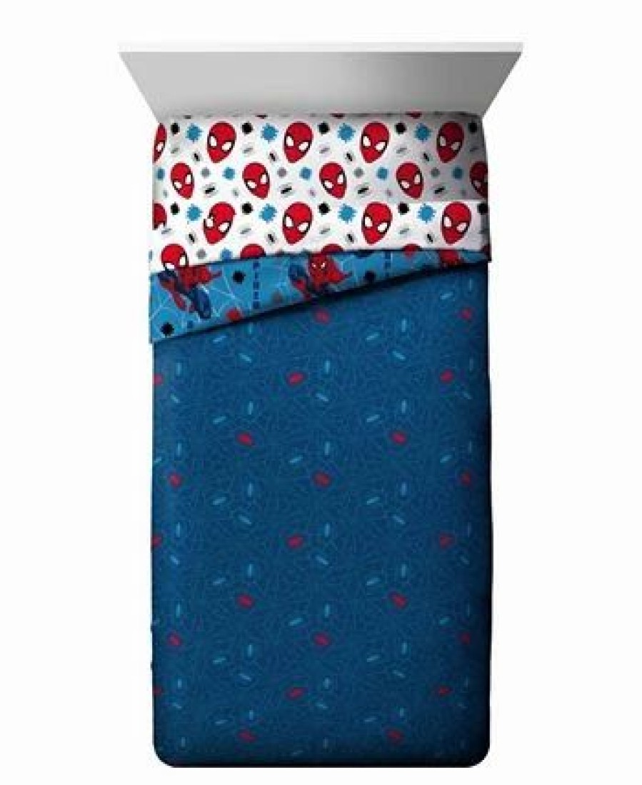 * Spider-Man Burst Full Sheet Set, 4 Pieces Multi-Color Sheets & Pillowcases