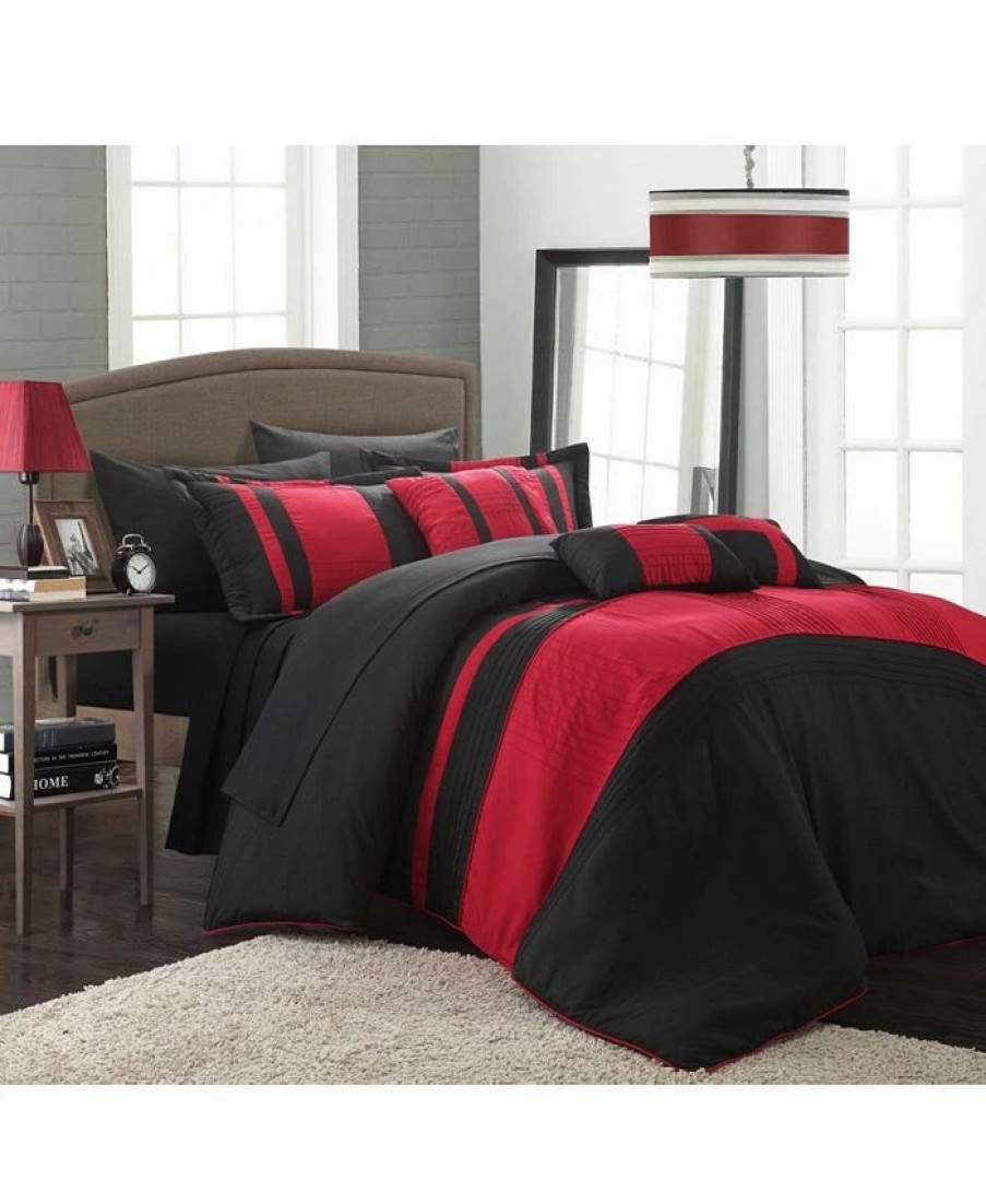 * Chic Home Fiesta New 10-Pc Queen Non Kit Comforter Red Comforters: Fashion