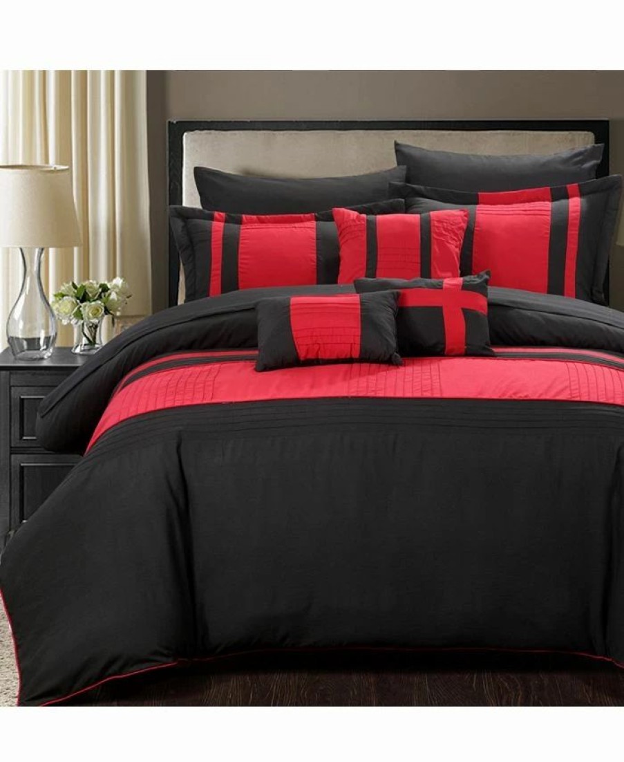 * Chic Home Fiesta New 10-Pc Queen Non Kit Comforter Red Comforters: Fashion