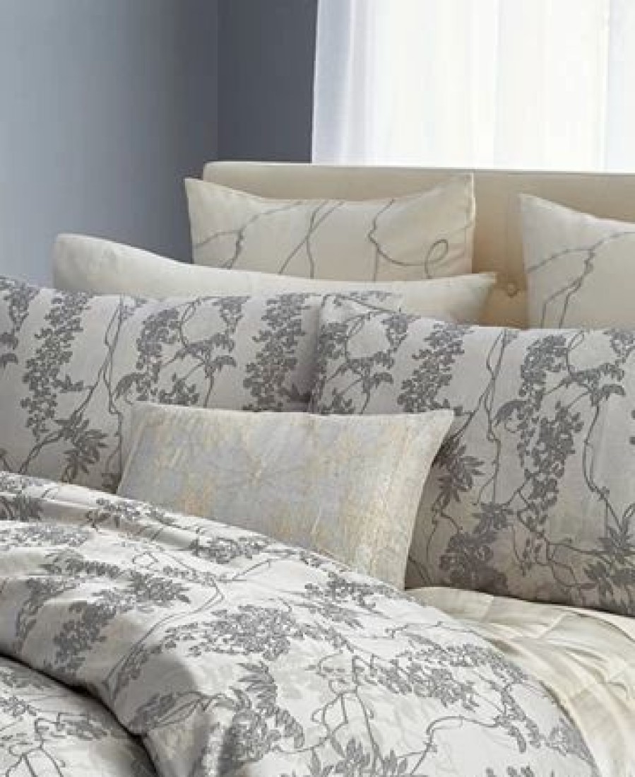 * Michael Aram Wisteria Standard Sham Grey Designer Bedding