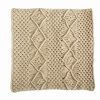 * Nearly Natural Boho Woven Macrame Decorative Pillow Cover, 16 Beige Designer Bedding