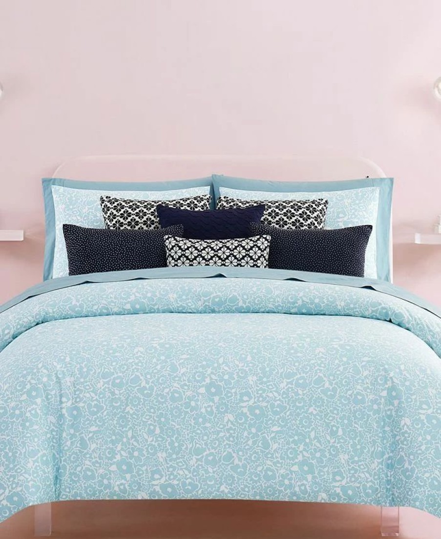 * Kate Spade New York New Bloom Twin Comforter Set, 2 Piece Blue Comforters: Fashion