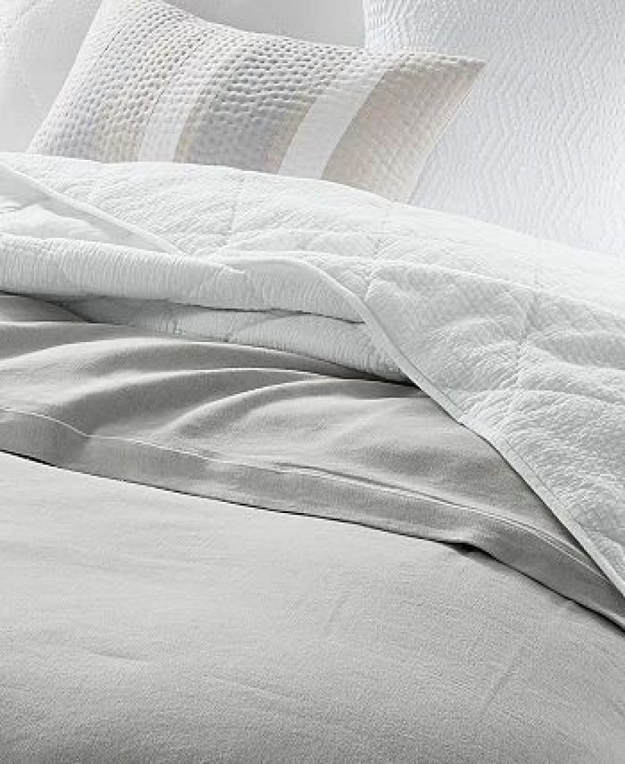 * Hotel Collection Linen/Modal Blend Duvet Cover, Full/Queen, Created For Macy'S Grey Duvet Covers & Sets