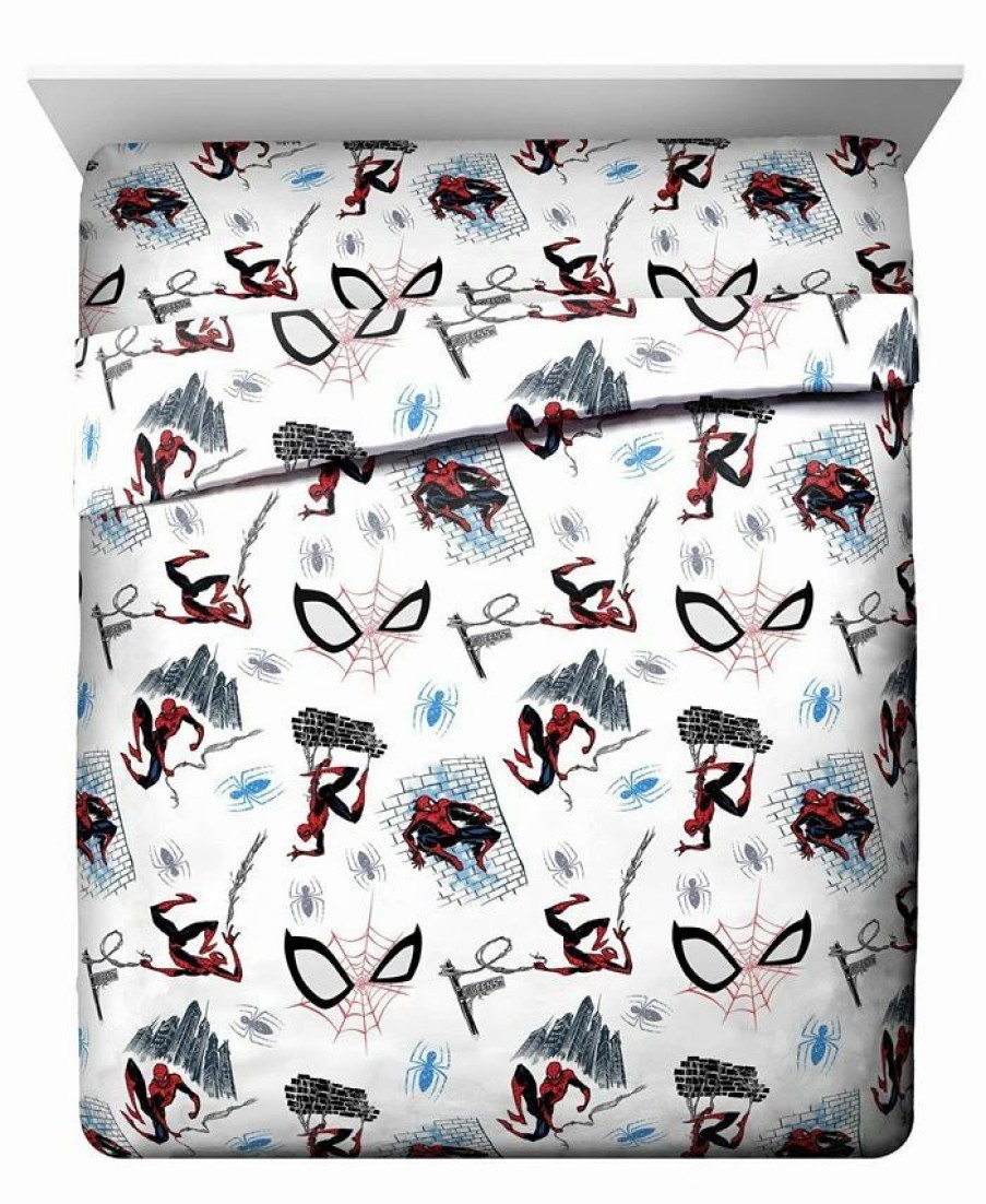 * Spider-Man Man Crawl Twin Sheet Set, 3 Pieces Multi-Color Sheets & Pillowcases