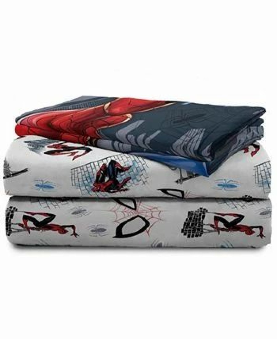 * Spider-Man Man Crawl Twin Sheet Set, 3 Pieces Multi-Color Sheets & Pillowcases